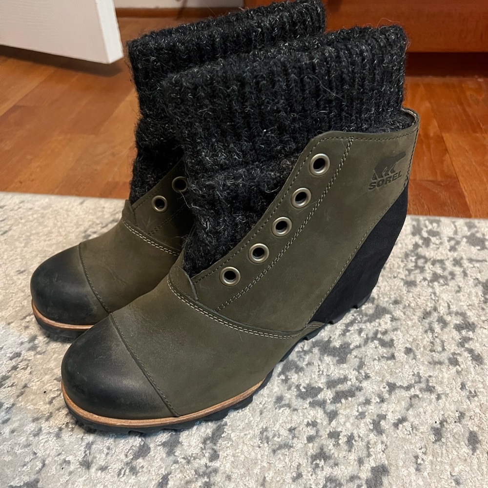 Sorel Joanie Sweater Wedge Boots - Picture 3 of 8